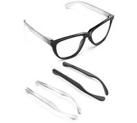 HILEEN Replacement Temple Arms Legs for Oakley Frogskins OO9013|Frogskins Lite OO9374|Frogskins XS OJ9006 Sunglasses, Black+clear Grey, One Size