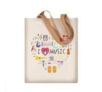 Hiler Punk Reusable Music Tote bag Shopping Bags Grocery Bag,Music Class Training handbag,Outdoor Travel Shoulder Bag