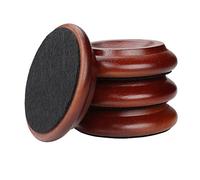 HilerPunk 4 Pcs Solid Wood Upright Piano Caster Cups,Furniture Caster Cups, Sofas Beds Chairs Wheel Caster Cups Pads,with Non-Slip & Anti-Noise Felt Pads,for Hardwood Floor Protectors-Dark Brown