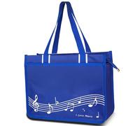 HilerPunk Music Shoulder Bag, Music Tote Handbag, High-Quality Nylon Fabric, Waterproof Women's Shopping Bag, Travel Bag with High Note Zip, Music Program Tote Bag, Blue Music Note, No size
