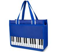 HilerPunk Music Shoulder Bag, Music Tote Handbag, High-Quality Nylon Fabric, Waterproof Women's Shopping Bag, Travel Bag with High Note Zip, Music Program Tote Bag, Blue Piano Key, No size