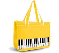 HilerPunk Music Shoulder Bag, Music Tote Handbag, High-Quality Nylon Fabric, Waterproof Women's Shopping Bag, Travel Bag with High Note Zip, Music Program Tote Bag, Yellow Piano Key, No size