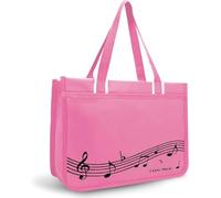 HilerPunk Music Shoulder Bag, Music Tote Handbag, High-Quality Nylon Fabric, Waterproof Women's Shopping Bag, Travel Bag with High Note Zip, Music Program Tote Bag, Pink Music Note, No size