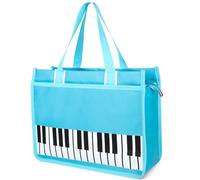 HilerPunk Music Shoulder Bag, Music Tote Handbag, High-Quality Nylon Fabric, Waterproof Women's Shopping Bag, Travel Bag with High Note Zip, Music Program Tote Bag, Light Blue Piano Key, No size
