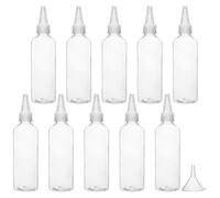 Hileyu 10 x Condiment Bottles 100 ml Plastic Sauce Sauce Bottle Dispenser Bottles with 2 Funnels Storage Containers for Ketchup Mustard Mayo