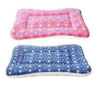 Hileyu 2 PCS Small Animal Plush Bed,Warm Cat Dog Blanket Sleeping Pad Pet Pad Fluffy Bed Mat for Guinea Pig Hamster Rabbit Kitten Bunny Chinchilla Squirrel Hedgehog,11 x 11in (Pink, dark blue)