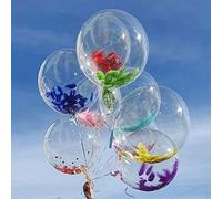 Hileyu 6 Pcs 18 Inch Bobo Balloons Clear Bubble Balloons Stuffing Balloons Round Balloons Fillable Balloons Kit Transparent Balloons Crystal Balloon for Photo Shoot Weeding Birthday Party Decorations
