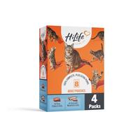 HiLife Adult Wet Cat Food, Mixed Tuna in Jelly Recipes, Complete Cat Food Pouches, 100% Natural & Grain Free, Tuna Flakes / Tuna with Mackerel (32 x 70g Pouches)