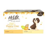 HiLife it's only natural The Big Puppy One Complete Wet Puppy Food (Up To 12 Months), Tender Chicken with Wholegrain Rice & Vegetables, Made With 100% Natural Ingredients (32 Pouches x 150g)