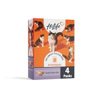 HiLife Kitten Wet Cat Food, Tender Chicken Pate, Complete Cat Food Pouches for Kittens 1 - 12 Months, 100% Natural & Grain Free (8 x 70g Pouches)