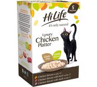 HiLife Pack of 4 its only natural Wet Cat Food The Luxury Chicken Platter in Jelly Chicken Breast Duck Beef 100% Natural Grain Free 250g