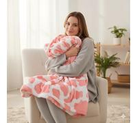 HilihoHaven Cow Print Throw Blanket Soft & Cozy Black and White Flannel Blanket for Sofa, Bed, or Couch Lightweight & Comfy for Kids, Adults, and Decor (Pink, 150cm x 200cm)