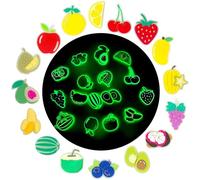 Hilikol 16 Pcs Glow In The Dark Fruit Shoe Charms, Cute Fruits Shoe Charm for Adults Kawaii Cartoon Accessories Pins, Multicolor, 16 PCS