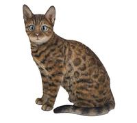 HiLine Gift Ltd. Sitting Bengal Cat Statue,Brown