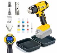 HILIPE Cordless Heat Gun 20v Max for DeWALT Battery,Battery Heat Gun Cordless with LCD Digital Display,2-Temp Setting Max 1022°F,Heat Gun for Shrink Wrapping, Tube Bending(Tool Only, NO Battery)
