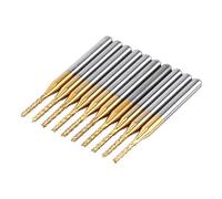 Hilitand 10 Pcs 1.5mm Cutting Edge End Mill CNC PCB Engraving Bit Tungsten Coating 1/8" Shank (38x3.175x1.5mm)