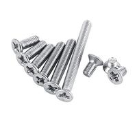 Hilitand 100 Pcs/Bag M3 Machine Screws, Pan Head Machine Screws, 9 Types M3 Flat Head Stainless Steel 304 Machine Countersunk Screw Bolt Fastener (4mm)