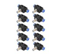 Hilitand 10pcs Pipe Throttle Valve Push in Speed Controller Pneumatic Air Flow Control Valve Quick-Connect Quick Connector 6mm