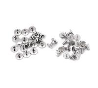 Hilitand 20pcs Durable Brass Threaded Flat Head Nut Nail Rivets Screws Leather Craft Strap Handle Bag Accessories (5mm)