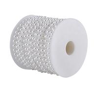 Hilitand 25M/Roll Cotton Type Plastic Resin Beads Chain Garland (white, for Weddings, Parties, Baby Showers Decoration)