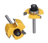 Hilitand 2pcs Slot Cutter Router Bit, 6.35mm Shank, 3 Wing Adjustable, 6 Different Cutting Widths, Carbon Steel, for Solid Wood
