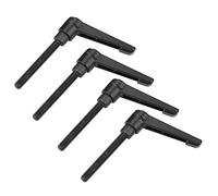 Hilitand 4pcs Lever Handle Clamping, Machine Knobs with Adjustable Stainless Steel Wire Handle M8, Black (20 mm)