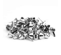 Hilitand 50 Pcs Nailhead Stud, Purse Handbag Cone Feet Nailhead Stud Spike Leather Craft Supplies(10mm-Nickel)