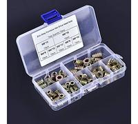 Hilitand 70pcs M4/M5/M6 Zinc Alloy Furniture Hex Drive Head Insert Nuts Set Nut Threaded Insert Wood Insert Nuts Assortment