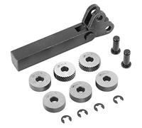 Hilitand 7pcs Knurling Tool, Black Steel Knurling Tool, 0.5/1/2mm Diagonal Dual Linear Wheel, Linear Knurl, for Processing Machine Pattern