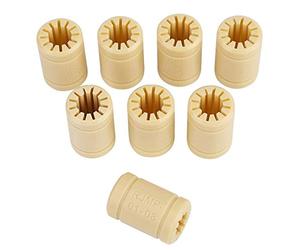 Hilitand 8pcs/Set Plain Bearing LM8UU 3D Printer Accessories, 8mm Shaft, 16mm Outside Diameter, 0.8cm Thick, 25mm Length, 0.31inch Inner Diameter, Metal, for 3D Printer