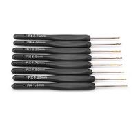 Hilitand Crochet Hooks Set, 8pcs Aluminum Hooks Soft Handle, Clear Size Mark, Smooth, Comfortable, Ergonomic Design, 1mm-2.75mm, Knitting, Weave DIY Craft Needle