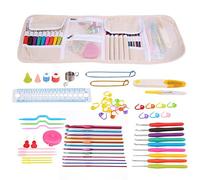 Hilitand Crochet Hooks Set with Case, Ergonomic Handle Crochet Hooks Needles Set Sewing Knitting Tools