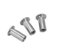 Hilitand Flat Hex Nuts, M6/M8 Iron Plated Nickel, 30/50PCS, Flat Head, Hex Socket, M6*10-20, M8*15-22