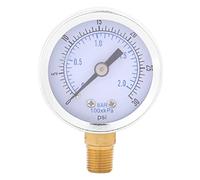 Hilitand Mini Dial Hydraulic Pressure Gauge for Water Oil Fuel 0-30psi/ 0-2bar Bottom Mount (0-2 bar/0-30psi 1/8 BSPT)