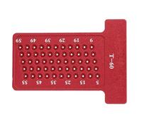Hilitand T60 Woodworking Ruler, T Type Scriber, Aluminum Alloy Hole Ruler Gauge, Carpenter Marking Fixing Tool(Red)