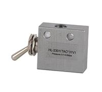 Hilitand Toggle Switch Valve, HL2301 3 Position 2 Port Knob Switch Metal Silver Pneumatic Mechanical Valve Panel Mount ON-OFF
