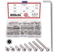 Hilitchi 110Pcs 8Sizes M5 Button Head Torx Security Screws Stainless Steel Tamper Proof Screws w T25 Bit, M5x8/10/12/16/20/25/30/40