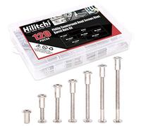 Hilitchi 120-Pcs M6 x 25/35 / 45/55 / 65 / 75mm Rivet Phillip Countersunk Head Screws Bolts Dowel Barrel Nuts Assortment Kit for Furniture Hardware Fitting