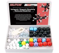 Hilitchi 125Pcs Chemistry Molecular Model Kit Teaching Aid for Schools Molecule Model Set Inorganic Organic Chemistry (54 Atoms & 70 Links & Short Link Remover Tool)
