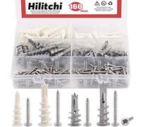 Hilitchi 160-Pieces Large/Small Zinc Plastic Self Drilling Drywall Hollow-Wall Anchor Assortment Kit