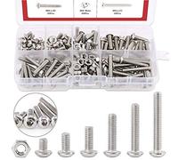 Hilitchi 180-Piece [M4] Stainless Steel Hex Socket Button Head Cap Bolts Screws Nuts Assortment Kit (M4)