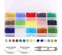 Hilitchi 1802 Pcs 4mm Multicolor Crystal Glass Beads Wholesale Crystal Faceted Spacer Beads for DIY Beading Projects, Bracelets, Necklaces, Earrings and Other Jewelry Accessories with Elastic String