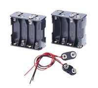 Hilitchi 2Set 8 x AA Thicken Battery Holder and T Type Wired Battery Clip Standard Snap Connector