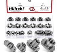 Hilitchi 32Pcs T-Shaped Weld Nuts, M6 M8 M10 M12 Tab Base UNC Carbon Steel Weld Nuts Machine Screw 2 Projection 4 Projection Base Weld Nuts for Furniture Vehicles Caster and Industry Machine