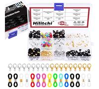 Hilitchi 330Pcs 9 Styles Adjustable Silicone Colorful Eyeglass Chain Ends Kit, 270Pcs Anti-Slip Ends Retainer Eyeglass Strap with 60 Pieces Lobster Clasp