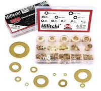 Hilitchi 350-Pcs [10 - Size] Brass Flat Washer Assortment Set - M2 M2.5 M3 M4 M5 M6 M8 M10 M12 M14