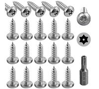 Hilitchi 50 Pcs M5x16mm Stainless Steel Button Head Torx Sheet Metal Screws Security Silver Screws Anti-Theft Tamper Proof with Bit T25