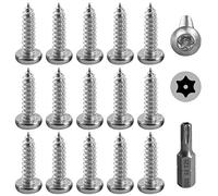 Hilitchi 50 Pcs M5x19mm Stainless Steel Button Head Torx Sheet Metal Screws Security Silver Screws Anti-Theft Tamper Proof with Bit T25