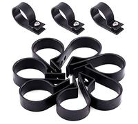 Hilitchi 60Pcs Plastic Cable Clamp R Type Screw Mounting Cord Fastener Cable Clips with Screws for Wire Management Cable Conduit (12mm, Black)