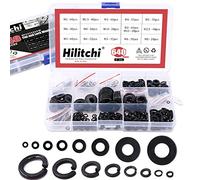 Hilitchi 640-Pcs [8-Size] Alloy Steel Flat Washer and Lock Washer Assortment Set - Size Included: M2 M2.5 M3 M4 M5 M6 M8 M10